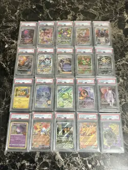 Huge Lot Of 20 New Uncirculated PSA Graded Pokemon Cards Collection Illustration - Image 1