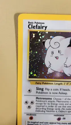 2000 Pokemon 2nd Edition Clefairy Holo "X" top right - see video of Holo & Card - Image 3