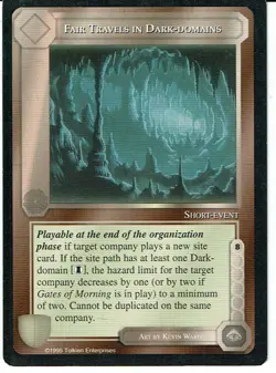 MIDDLE EARTH BLACK BORDER PREMIER RARE CARD FAIR TRAVELS IN DARK-DOMAINS ex - Image 1