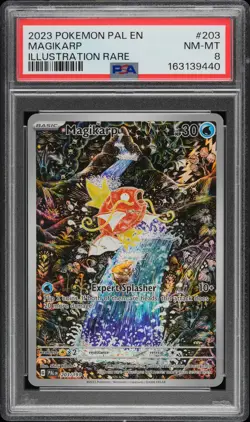 2023 POKEMON PAL EN-PALDEA EVOLVED ILLUSTRATION RARE #203 MAGIKARP PSA 8 - Image 1