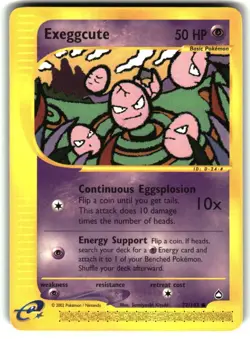 Exeggcute 77 Common Aquapolis Pokemon NM - Image 1