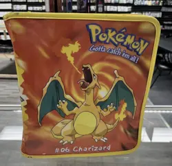 Pokemon Charizard Vinyl 3 Ring Binder 1998 Vintage With Pencil And Notebook T15 - Image 1