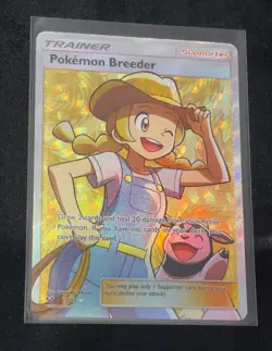 Pokemon Breeder 73/73 Ultra Rare Full Art Pokemon Shining Legends - Image 1