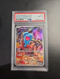 Team Rocket's Wobbuffet 203 Holo Promo Scarlet & Violet Promo Pokemon Holo PSA 8 - Image 1