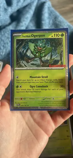 Pokemon TCG, Game Stop Stamped Promo Card, Teal Mask Ogerpon 024/167, Sealed - Image 1
