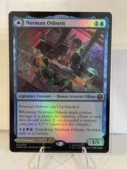 NORMAN OSBORN / GREEN GOBLIN MTG Spider-man (Foil) Mythic Rare FOIL Card Marvel - Image 1