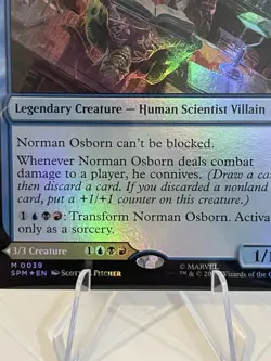 NORMAN OSBORN / GREEN GOBLIN MTG Spider-man (Foil) Mythic Rare FOIL Card Marvel - Image 4