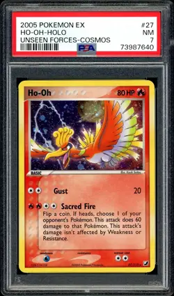 Pokemon PSA 7 HO-Oh Holo Cosmos EX Unseen Forces 27/115 - Image 3