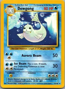 Dewgong 25/102 Uncommon Base Set Unlimited Pokemon Lightly Played - Image 2
