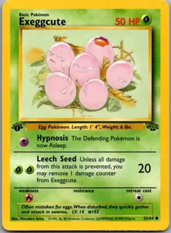 Exeggcute 52/64 Common Jungle Pokemon 1st Edition Moderately Played - Image 2