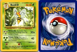Beedrill 17/102 Rare Base Set Unlimited Pokemon Moderately Played - Image 1