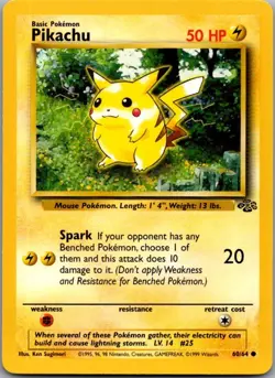 Pikachu 60/64 Common Jungle Pokemon Unlimited Moderately Played - Image 2
