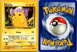 Pikachu 58/102 Common Base Set Unlimited Pokemon Moderately Played - Image 1