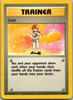 Lass 75/102 Rare Base Set Unlimited Pokemon Moderately Played - Image 2