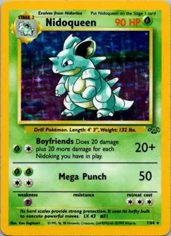 Nidoqueen 7/64 Holo Rare Jungle Pokemon Unlimited Holo Lightly Played - Image 2