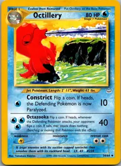 Octillery 34/64 Uncommon Neo Revelation Pokemon Unlimited Moderately Played - Image 2
