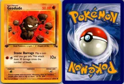 Geodude 47/62 Common Fossil Pokemon 1st Edition Moderately Played - Image 1