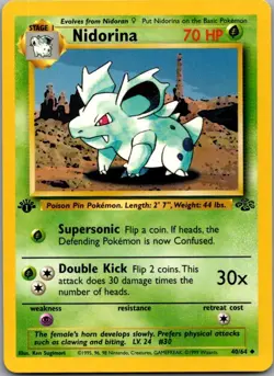 Nidorina 40/64 Uncommon Jungle Pokemon 1st Edition Lightly Played - Image 2