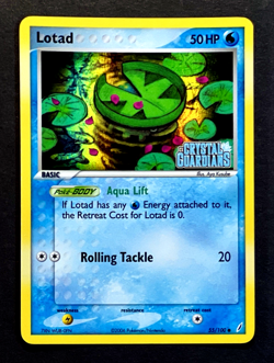 2006 Pokemon LOTAD Ex Crystal Guardians REVERSE HOLO Foil STAMPED Card 55/100 NM - Image 2