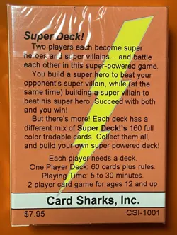 Super Hero Trading Card Game Deck Vintage 1994 Card Sharks Inc CCG - Image 2