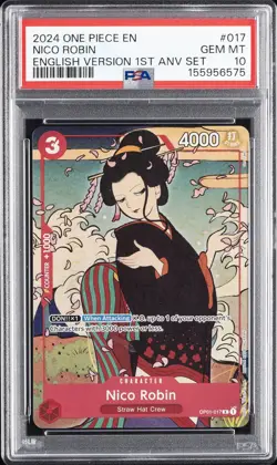 2024 ONE PIECE ENGLISH VERSION 1ST ANNIVERSARY SET #017 NICO ROBIN PSA 10 - Image 1