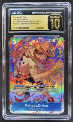 2025 ONE PIECE PORTGAS D. ACE PROMO ALT ART P-074 CGC 10 PRISTINE V PT - Image 1
