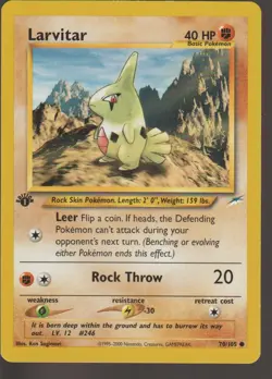 Pokemon Card - Larvitar Neo Destiny 1st Edition 70/105 Common Vintage WOTC - Image 1