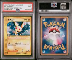 PSA 9 Mint Japanese Pichu Holo Expedition Base Set Pokemon Card 114/128 - Image 2