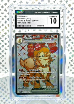 CGC 10 Arcanine EX 224/198 S&V Base Set Full Art Ultra Rare Pokemon Card - Image 1