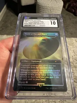 🔥Shield Of War And Peace FOIL Borderless Marvel MTG Secret Lair CGC Gem Mint 10 - Image 2