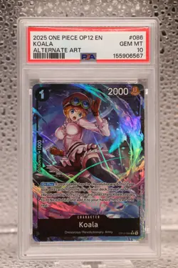 2025 One Piece OP 12 EN - Koala #086 Alternate Art PSA 10 Gem Mint - Image 1