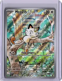 Meowth IR Phantasmal Flames Pokemon Card 106/094 Illustration Rare NM Full Art - Image 1