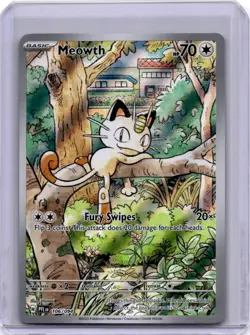 Meowth IR Phantasmal Flames Pokemon Card 106/094 Illustration Rare NM Full Art - Image 1