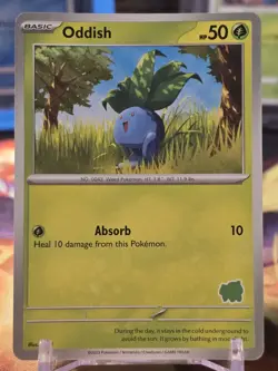 Oddish My First Battle Bulbasaur Stamp Non-holo Special Deck Pokemon Card - Image 1