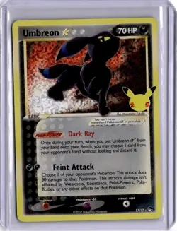 Umbreon Gold Star Celebrations Classic Collection Pokemon 17/17 Holo Card - Image 1