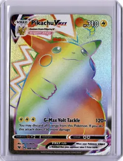 Pikachu VMAX Vivid Voltage Rainbow Rare 188/185 Secret Pokemon Card - Image 1