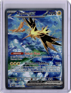 Zapdos ex SIR Pokemon 151 SV 202/165 Special Illustration Rare Card Holo Mew - Image 1