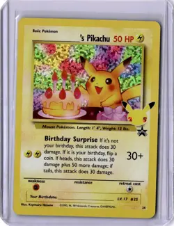 Birthday Pikachu Celebrations Classic Collection Pokemon Card 24 2021 Holo - Image 1