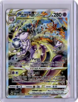 Mewtwo VStar GG44/GG70 Crown Zenith Alternate Art Pokemon Card FA 2023 - Image 1