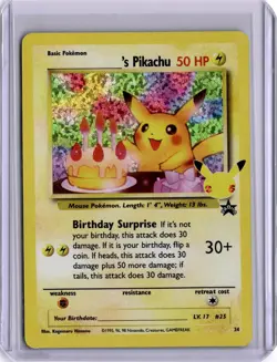 Birthday Pikachu Celebrations Classic Collection Pokemon Card 24 2021 Holo - Image 1