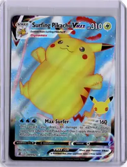 Surfing Pikachu Vmax 009/025 Celebrations 25th Full Art Pokemon Card - Image 1