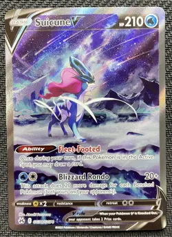 Suicune V GG38/GG70 Crown Zenith Alternate Art Pokemon Card FA 2023 NM - Image 1