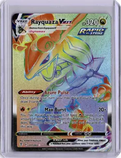 Rayquaza Vmax Rainbow Rare Evolving Skies 216/203 Secret Pokemon Card FA - Image 1