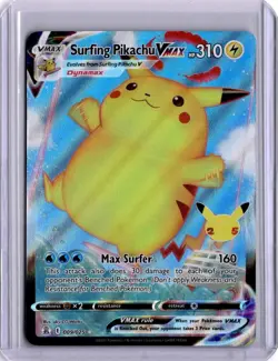 Surfing Pikachu Vmax 009/025 Celebrations 25th Full Art Pokemon Card - Image 1