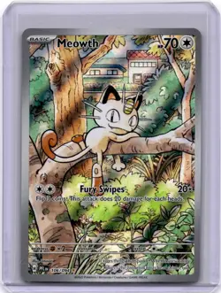 Meowth IR Phantasmal Flames Pokemon Card 106/094 Illustration Rare NM Full Art - Image 1