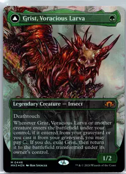 Magic The Gathering FOIL Grist, Voracious Larva (Borderless) Modern Horizons 3 - Image 1