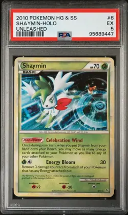 POKEMON HEARTGOLD & SOULSILVER UNLEASHED #8 SHAYMIN-HOLO PSA 5 - Image 1