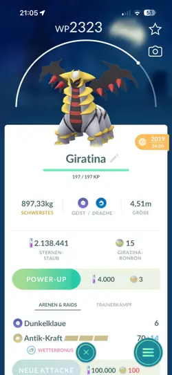 !!!Pokemon GO Giratina von 2019 Lucky - Image 1