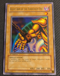 Yugioh Right Arm of the Forbidden One LOB-122 1st Edition Ultra Rare VLP! - Image 1