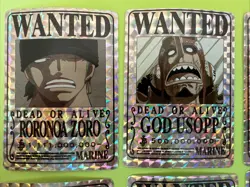 One Piece MARINE WANTED POSTER Sticker Set Of 6 ZORO, USOPP, NAMI, ROBIN, SANJI - Image 3